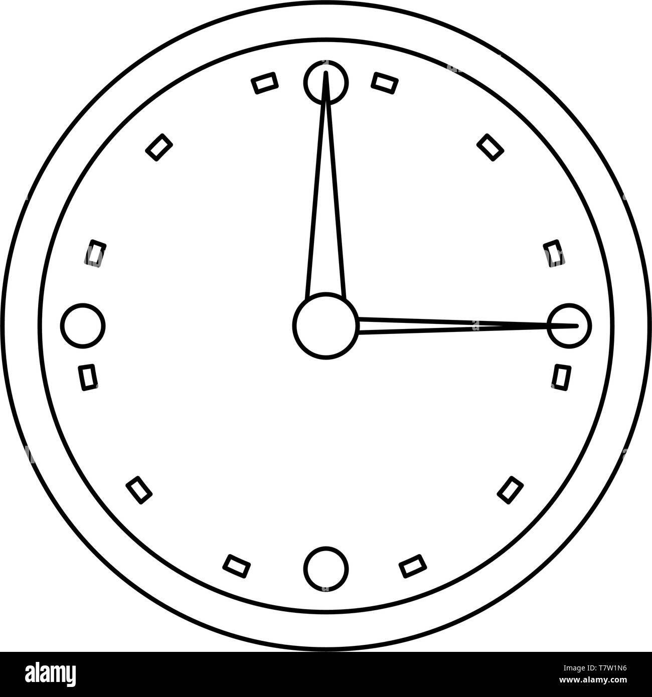 round clock time icon on white background vector illustration Stock ...