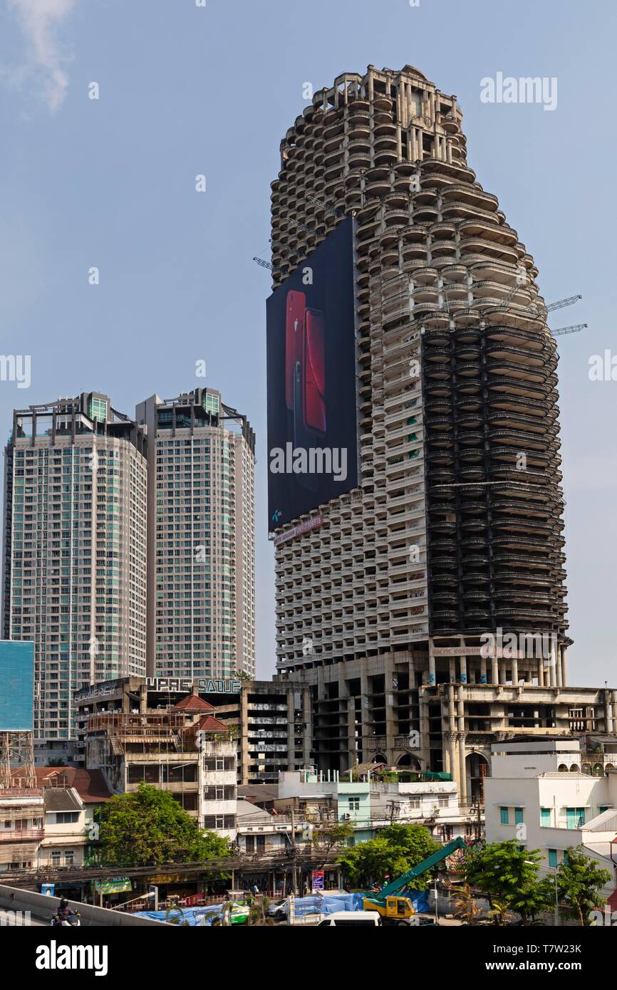 Sathorn Unique Tower Ghost Tower Unfinished Ruin Sathon District Bangkok Thailand Stock Photo Alamy