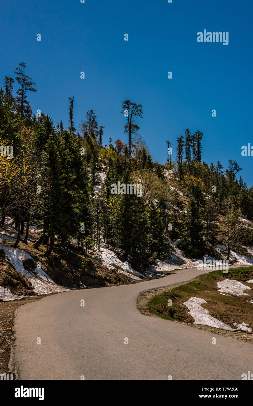 Photo of Beautiful Road to Rohtang pass in himalayas Stock Photo