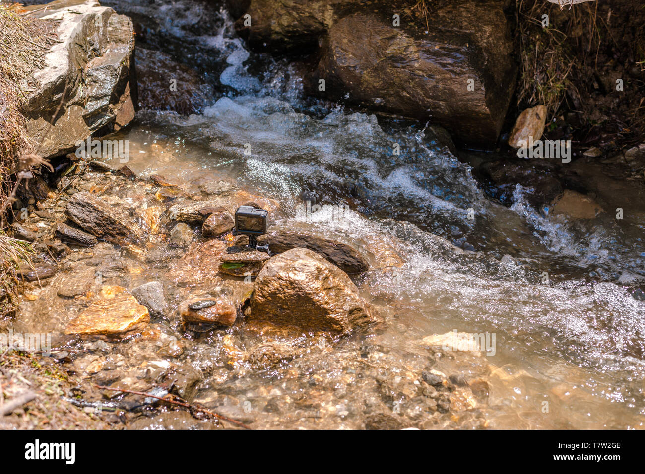 Waterstream Photo of Action camera record timelapse of waterstream in himalayas ...