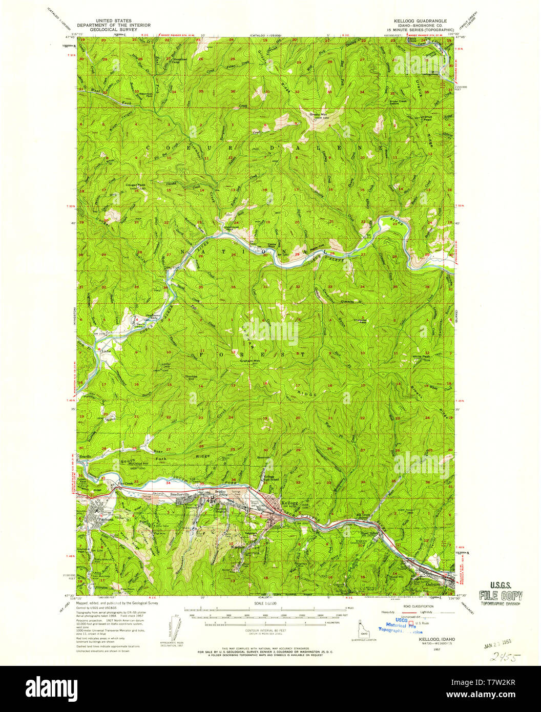 Kellogg idaho map hi-res stock photography and images - Alamy