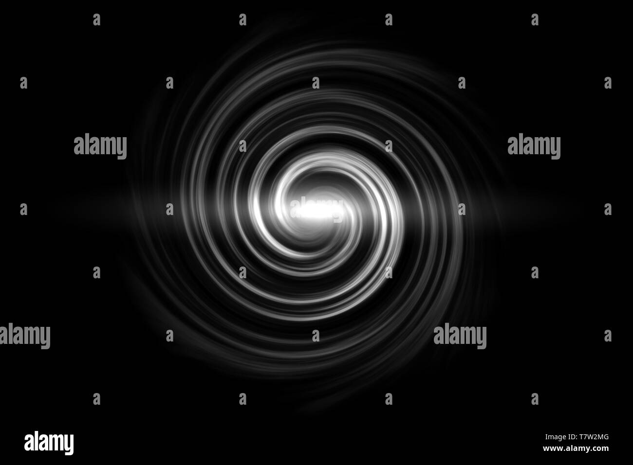 Glowing spiral tunnel with white cloud on black background Stock Photo ...