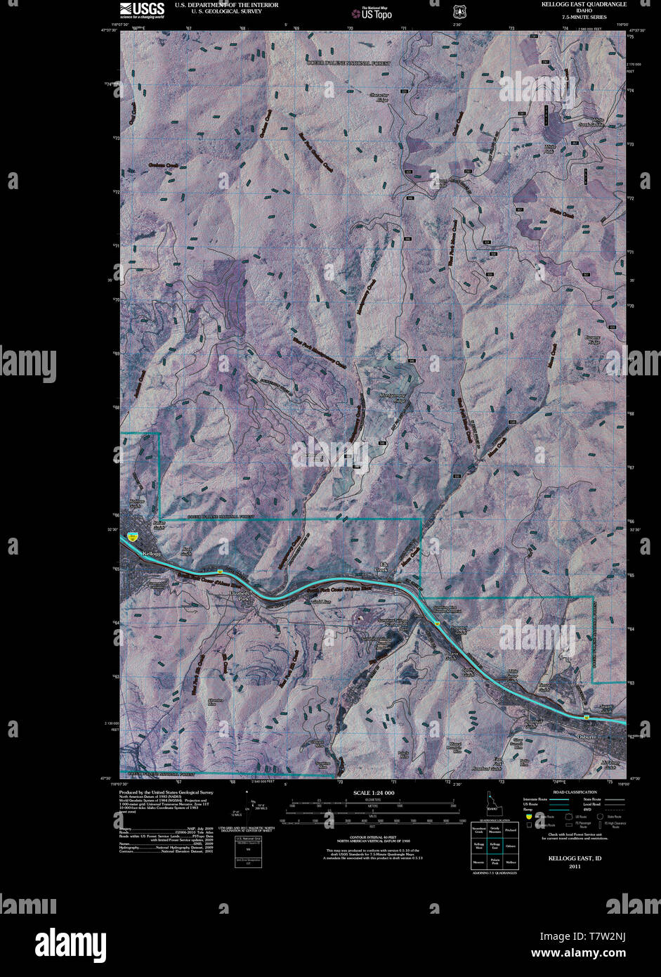 Kellogg idaho map hires stock photography and images Alamy