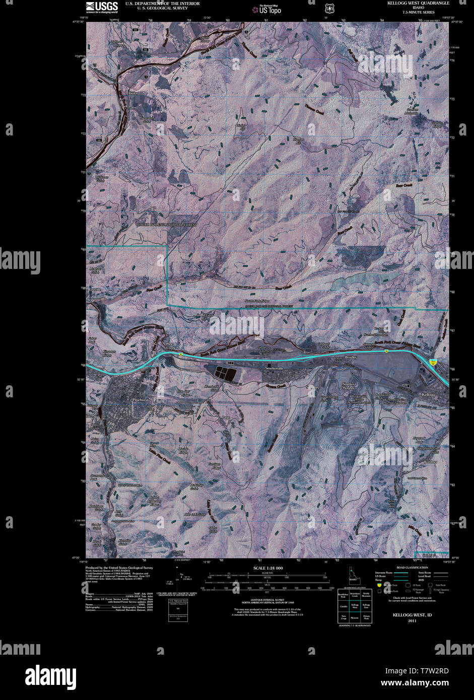 Kellogg idaho map hi-res stock photography and images - Alamy