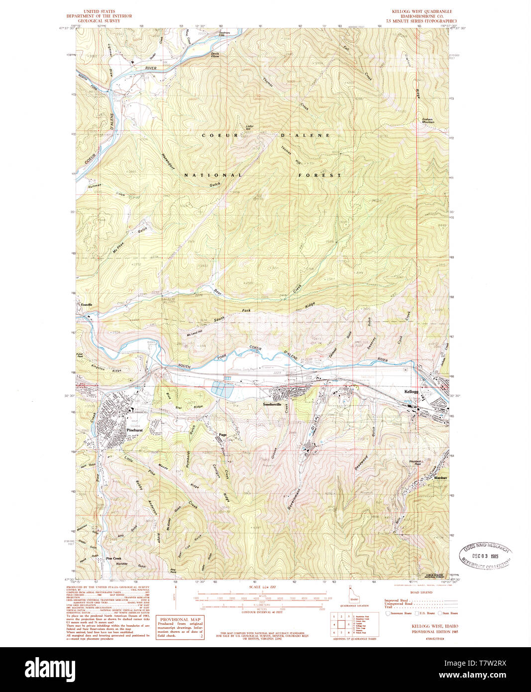 Kellogg idaho map hi-res stock photography and images - Alamy