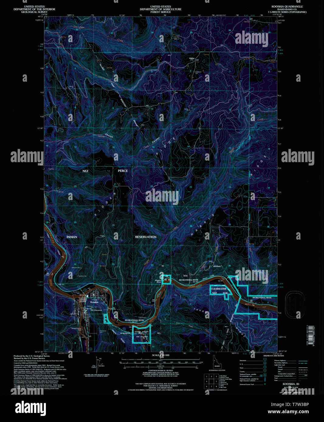Map of kooskia idaho hires stock photography and images Alamy