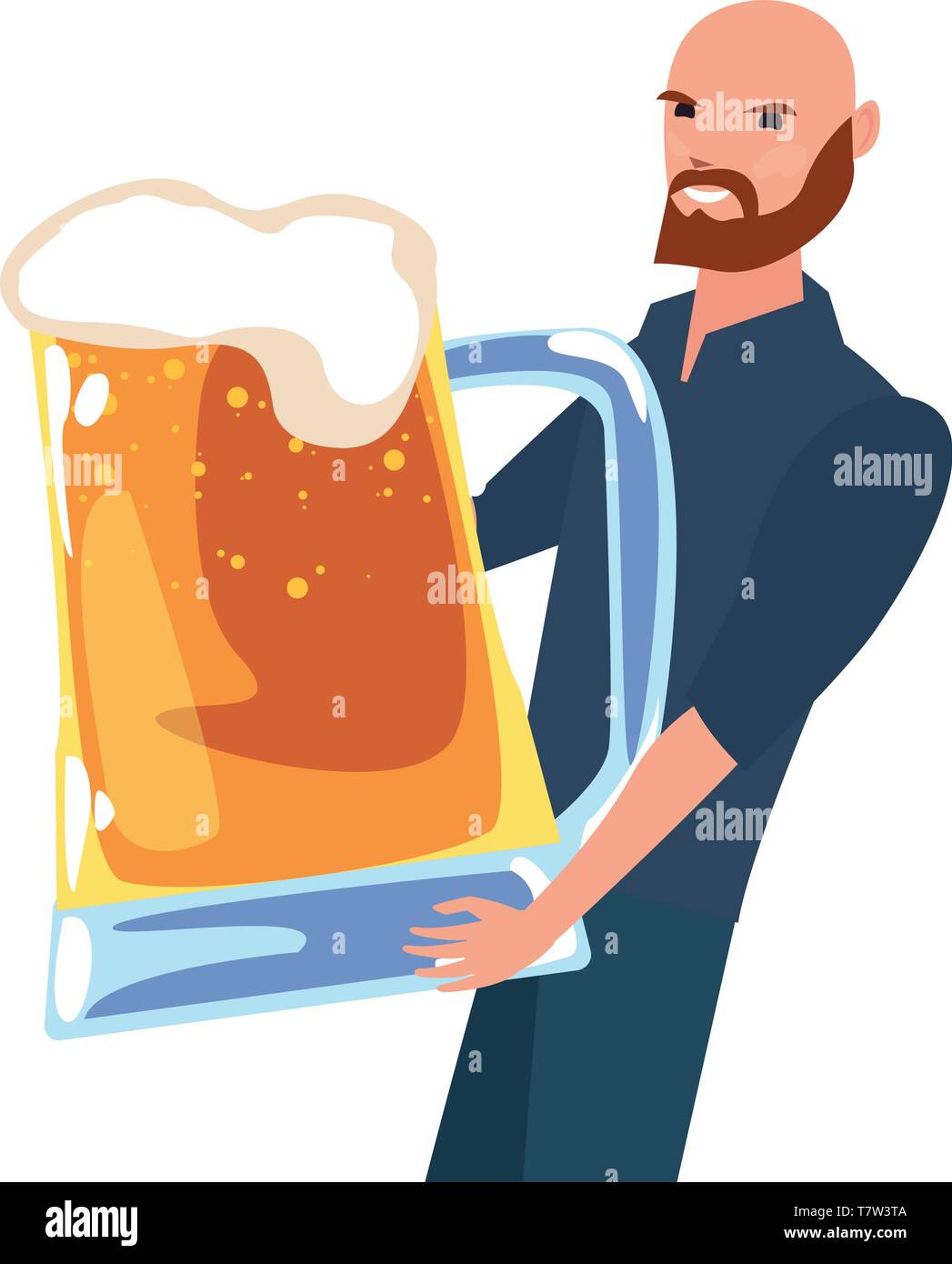 Download dad with cold beer happy fathers day vector illustration ...