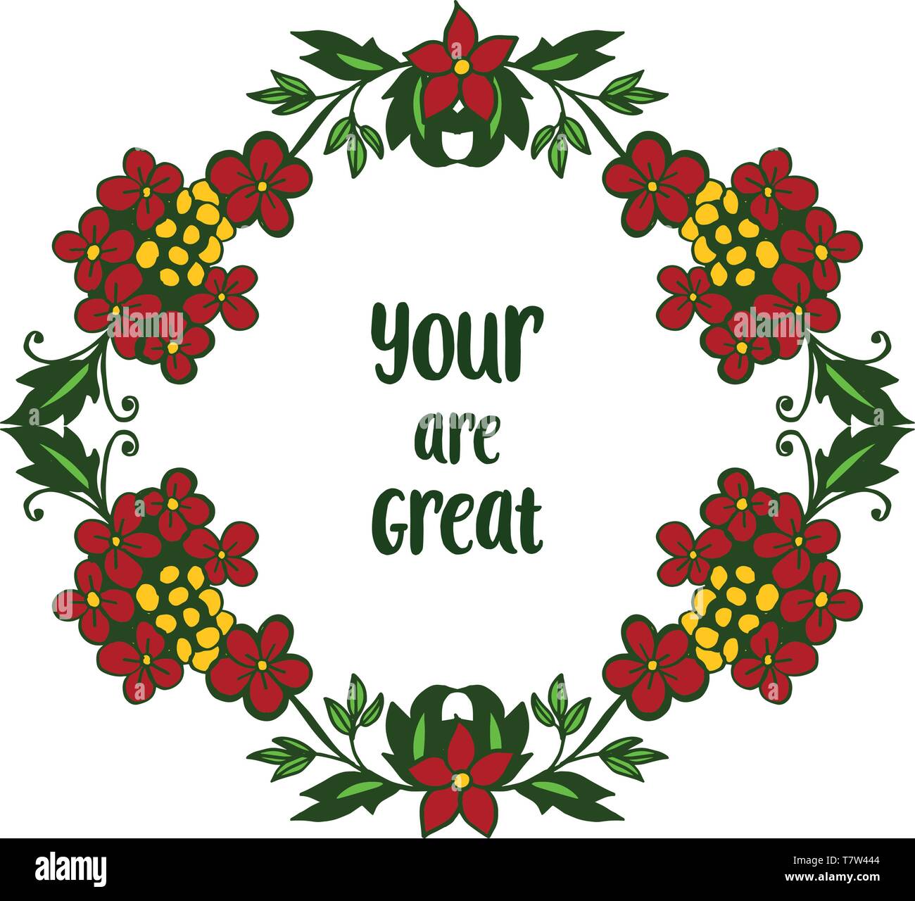 Vector illustration decor card your are great with pattern of colorful ...