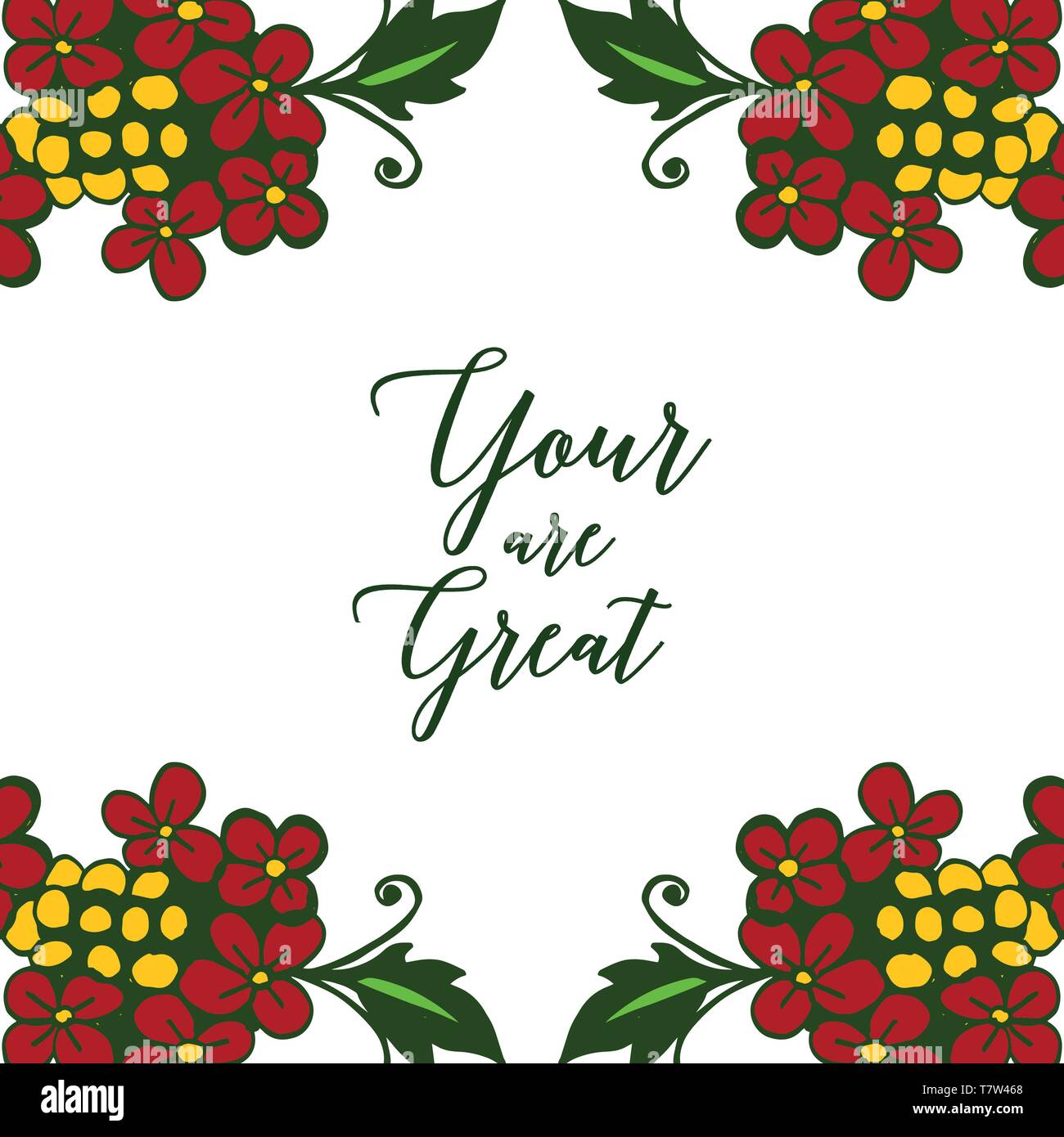 Vector illustration decor card your are great with pattern of colorful ...