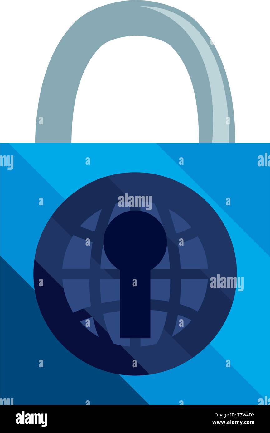 padlock keyhole cybersecurity data protection vector illustration Stock ...