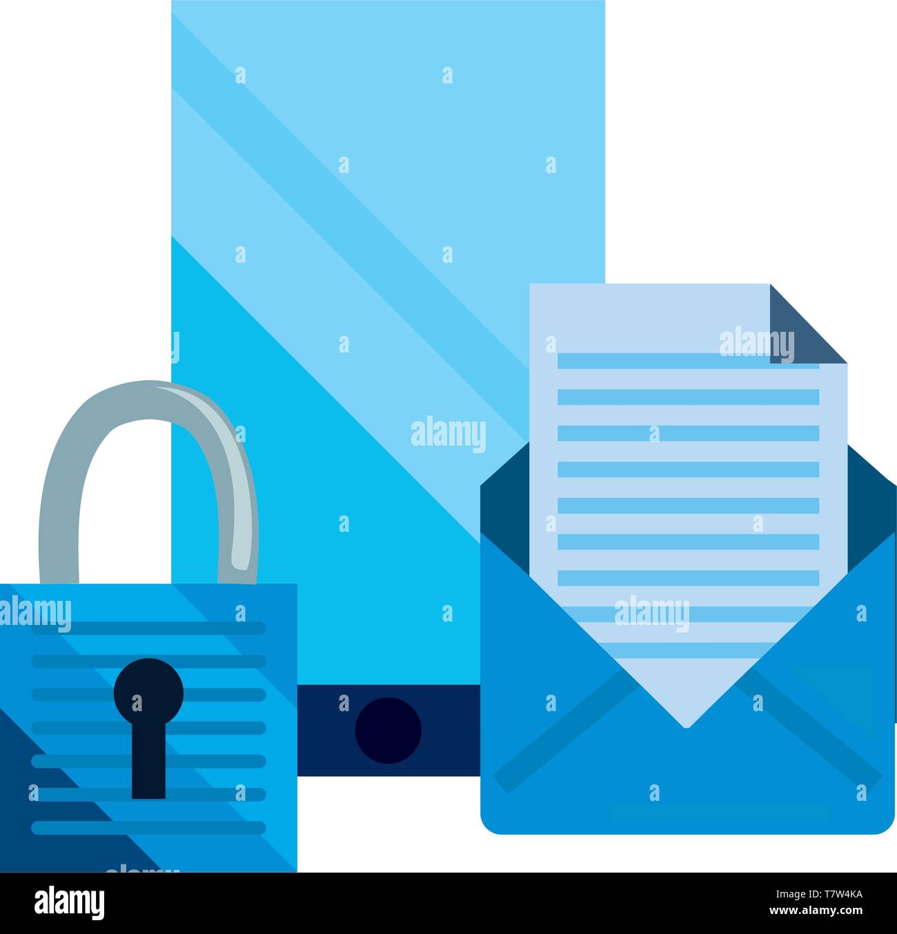 smartphone email security cybersecurity data protection vector ...