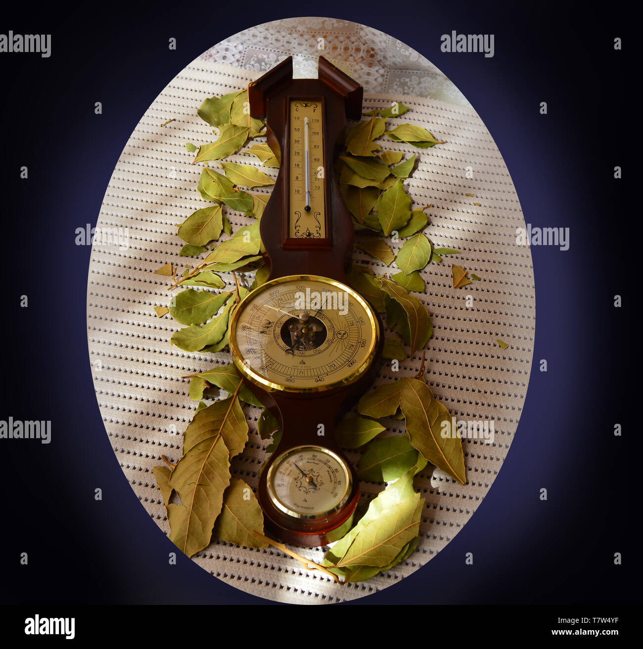 Temperature and humidity indicator clock Stock Photo - Alamy