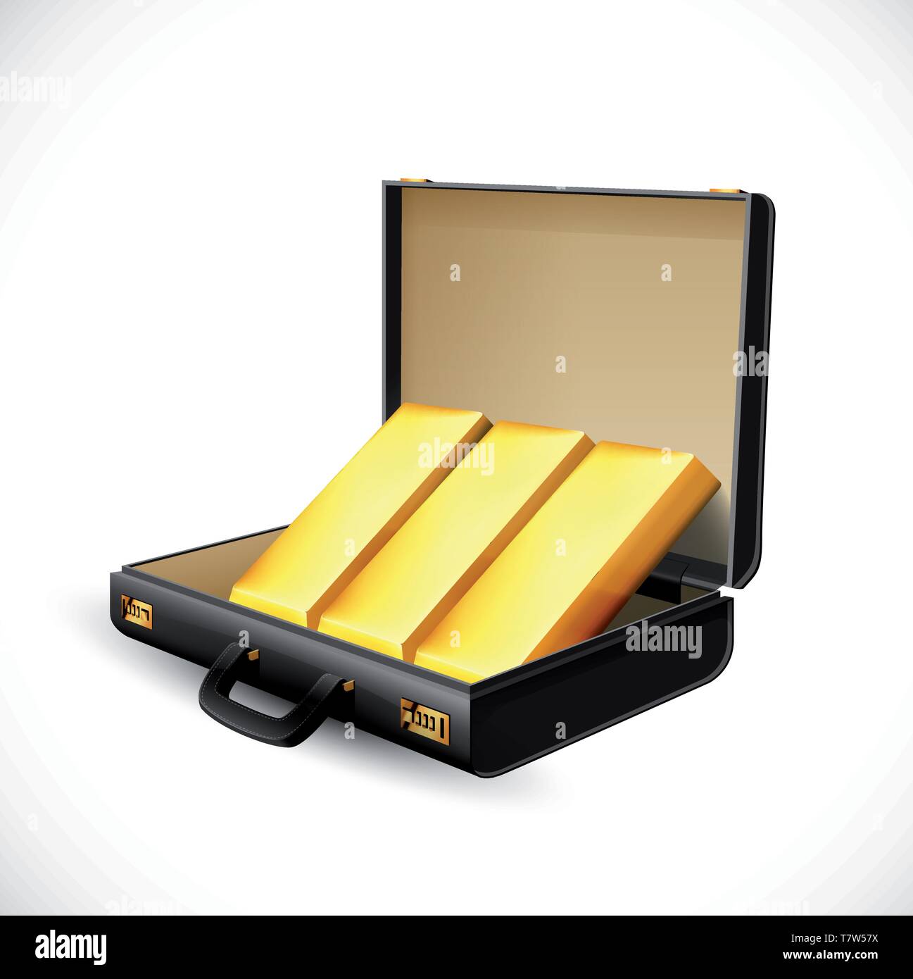 Business suitcase full of gold - briefcase concept Stock Vector Image