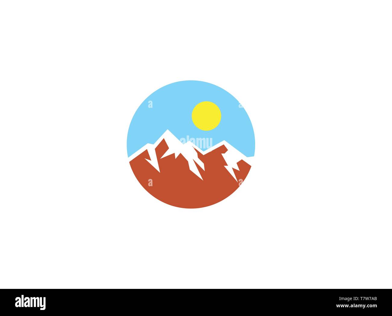 mountains with sun up and snow for logo design Stock Vector Image & Art ...