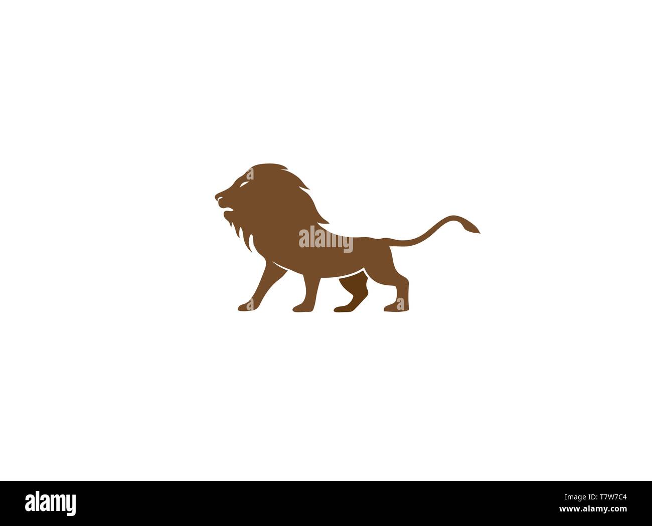 Lion design open mouth  and roaring logo vector design Stock Vector