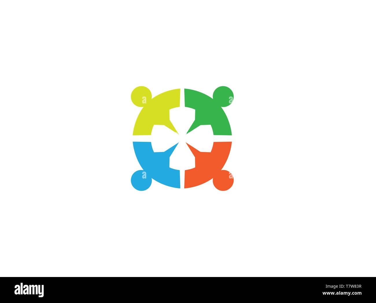 Social Network union Team and Partners Friends for logo design illustration Stock Vector