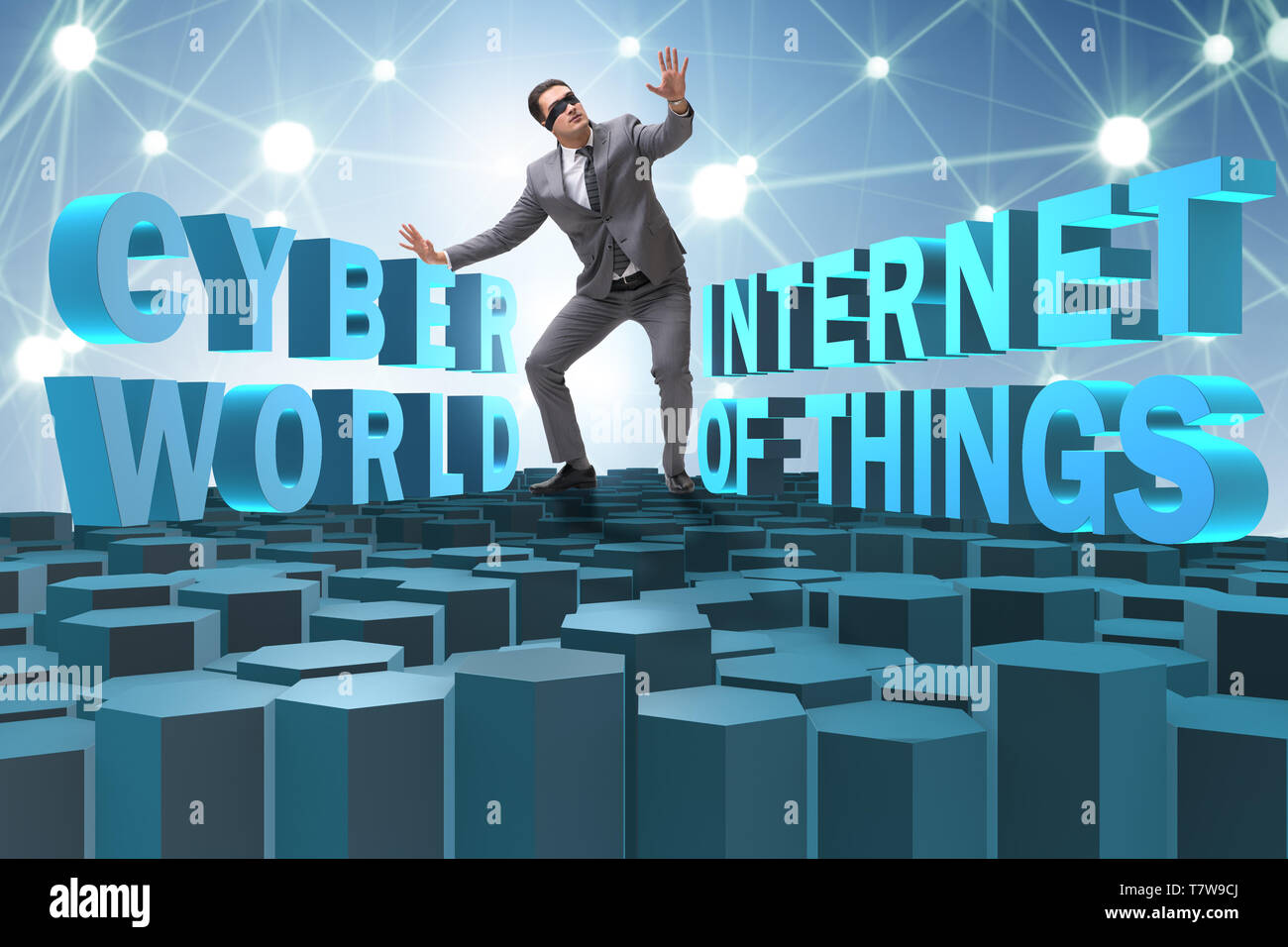 Businessman in internet of things concept Stock Photo - Alamy