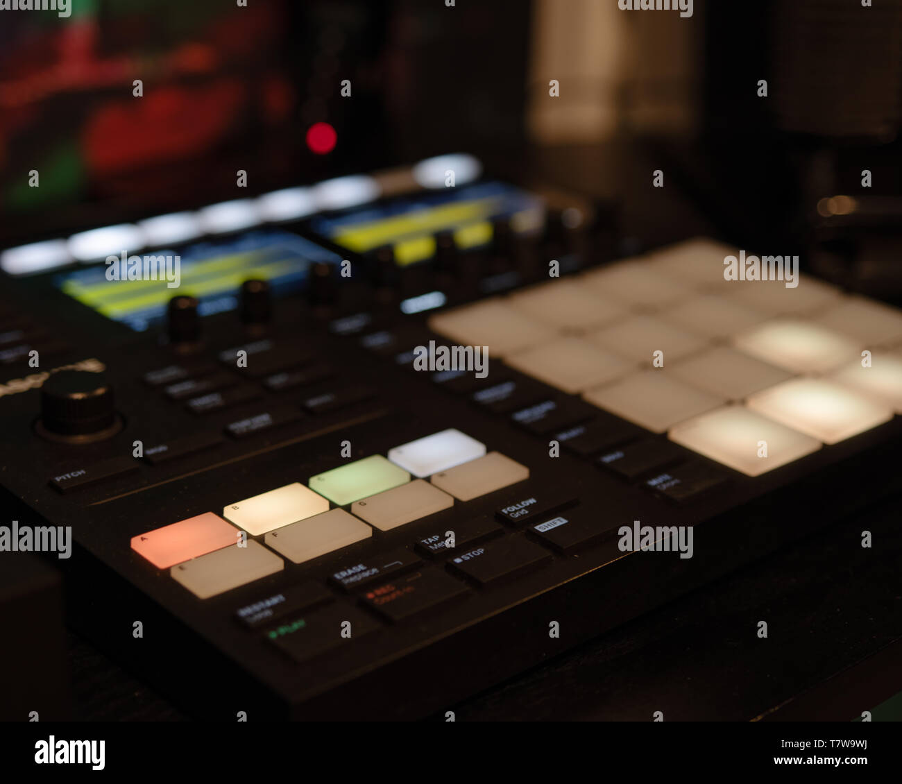 Musician drum pad electronic music Stock Photo Alamy