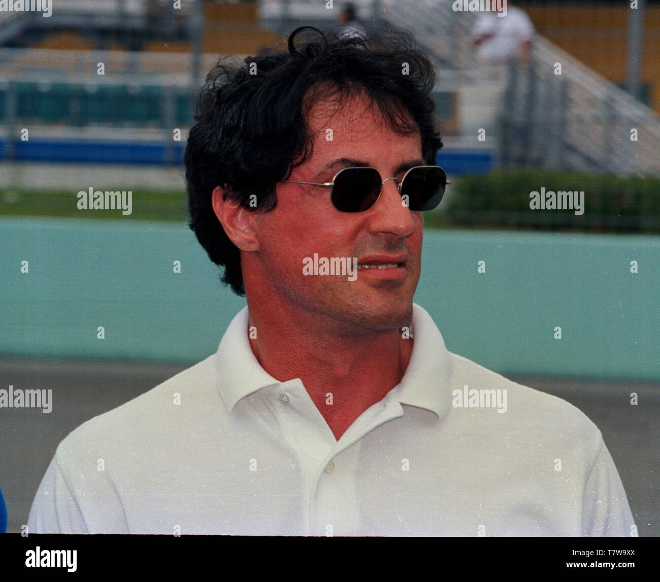 Actor Sylverster Stallone attends the 1998 Grand Prix of Miami at Homestead-Miami Speedway. Stock Photo