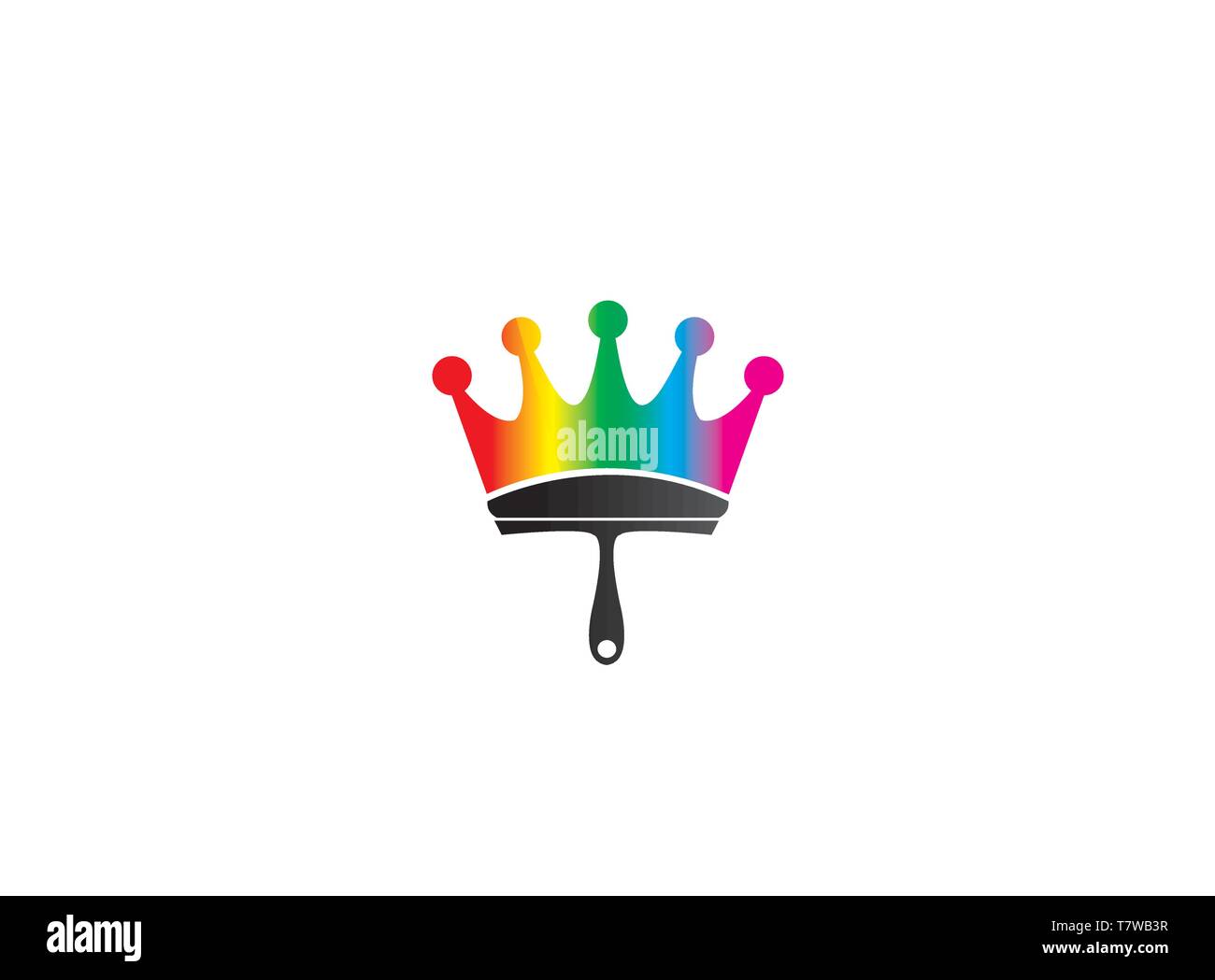 Brush painting as a crown symbol with multicolors for logo design Stock ...