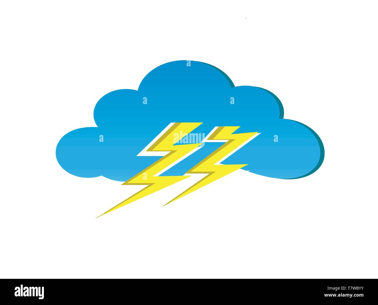 Clouds and thunder for logo design illustrator, thunderstorm symbol Stock Vector