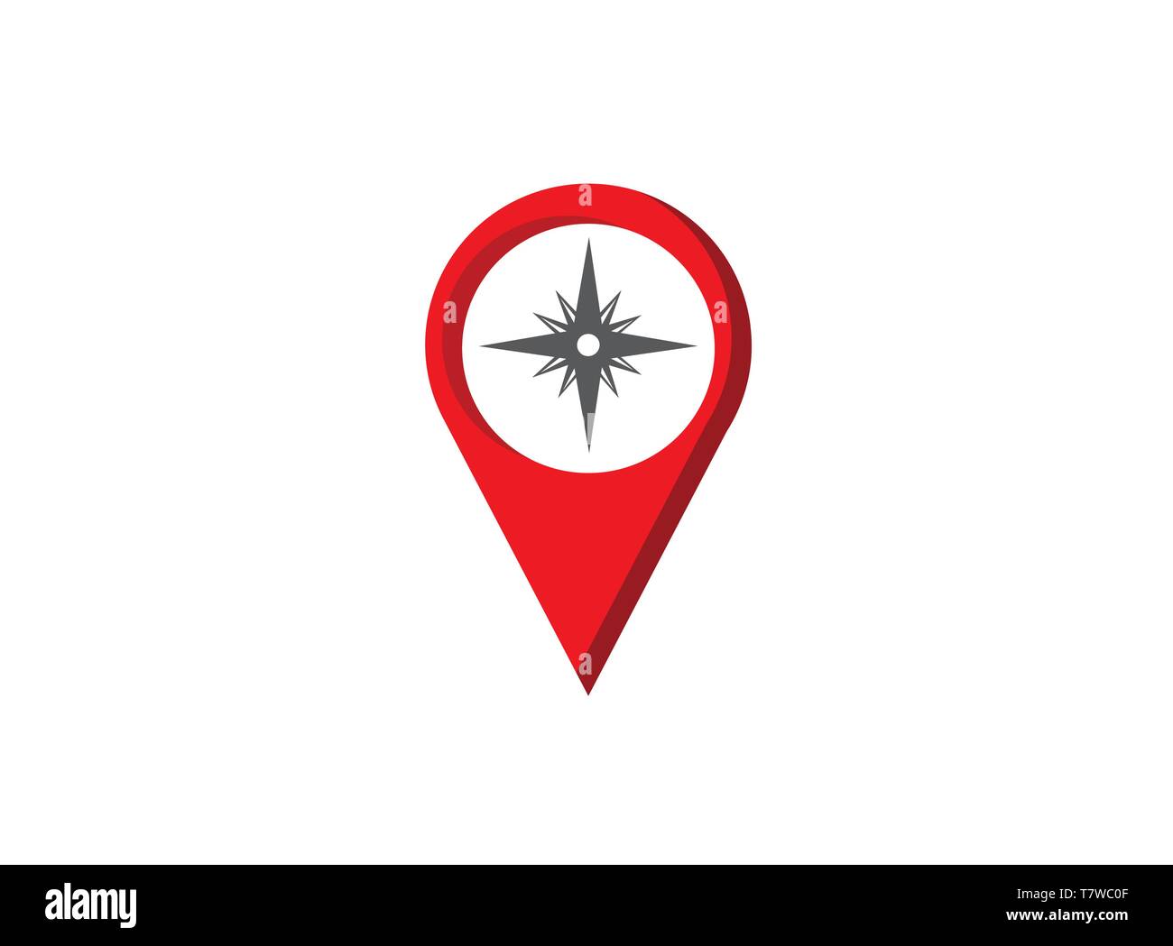Compass with Indicators dart board in a pin symbol for logo design illustration Stock Vector