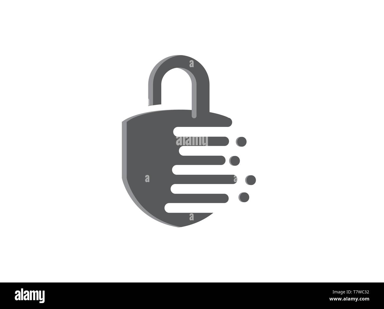 Security Lock with slot and guard Icon Logo design illustrator with effect icon Stock Vector