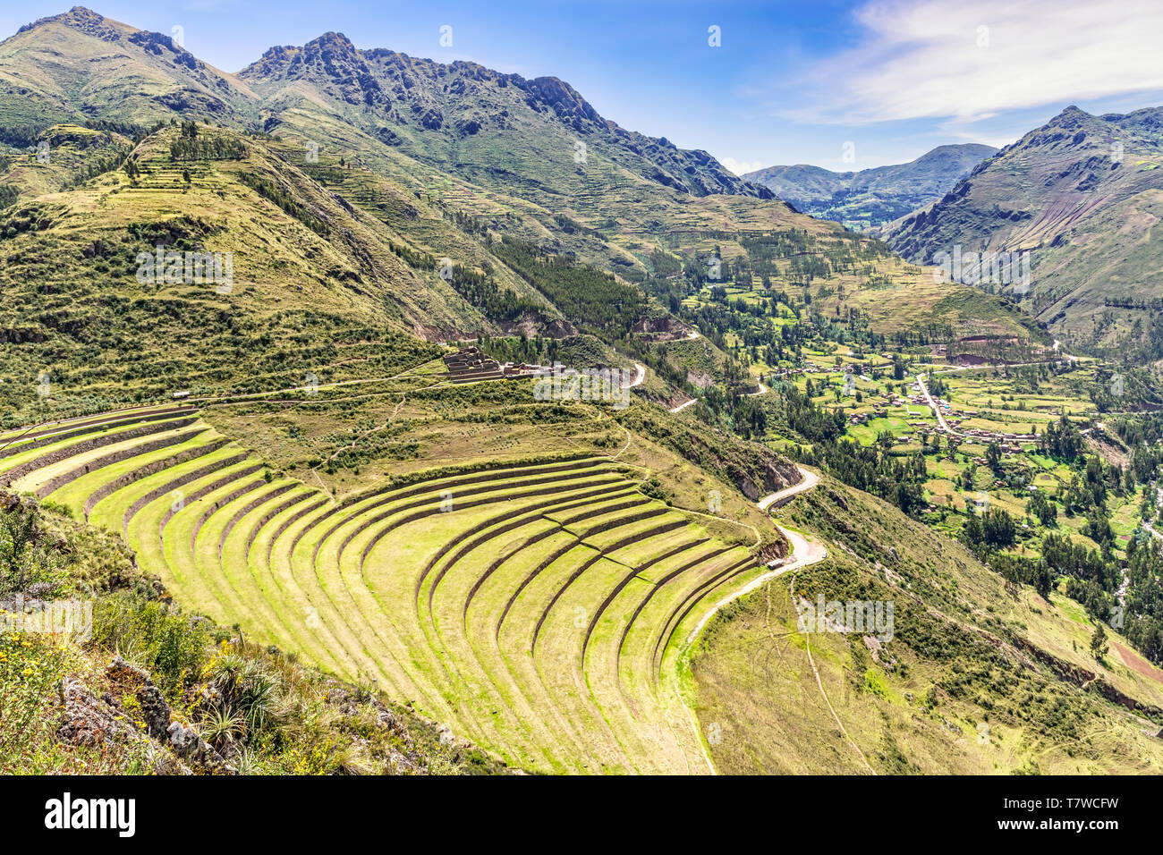 view at the agriculture inca plants farming terraces at inca agriculture