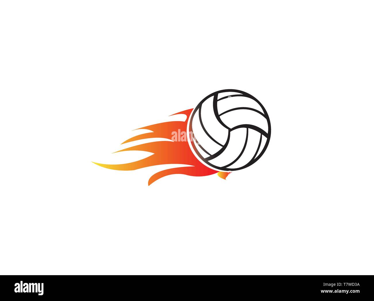 Volleyball On Fire Clipart