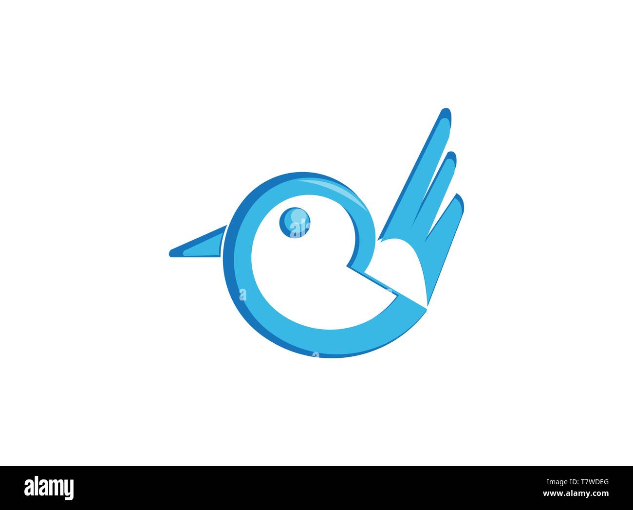 dove bird open wings and fly for logo design Stock Vector