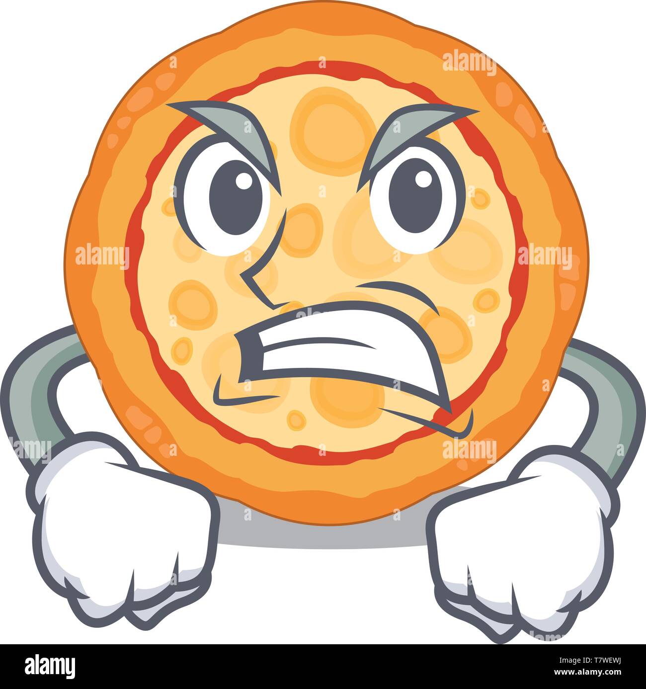 Angry cheese pizza in the cartoon shape Stock Vector Image & Art Alamy