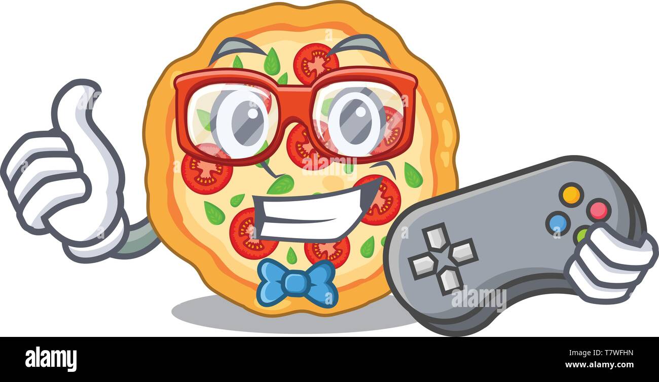 Gamer margherita pizza isolated with the cartoons Stock Vector Image & Art Alamy