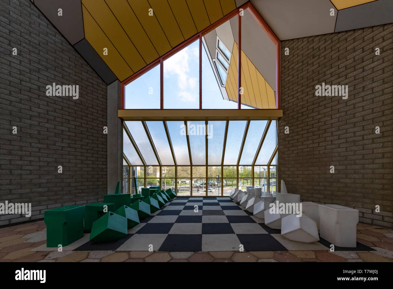ROTTERDAM, 13 April 2019 Giant chess game board in the inner court of