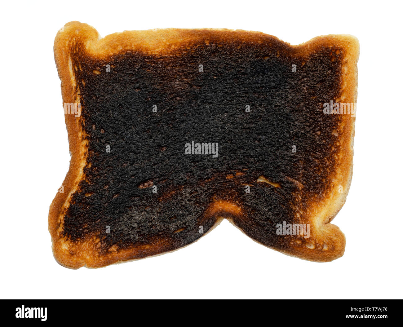 Slice of Burnt Toast Stock Photo