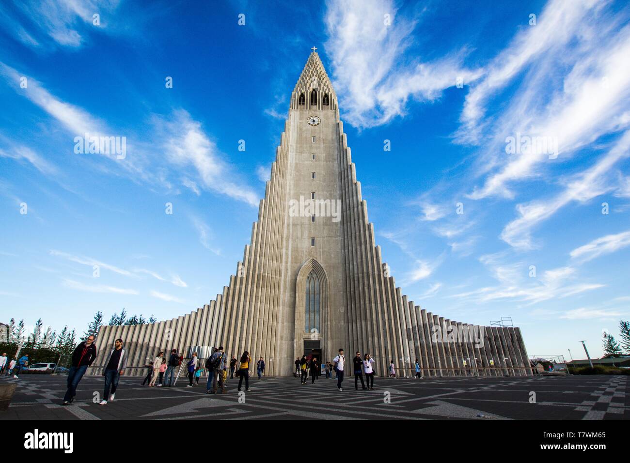 Beautiful shot of Hallgrimskirkja in Reykjavík Stock Photo