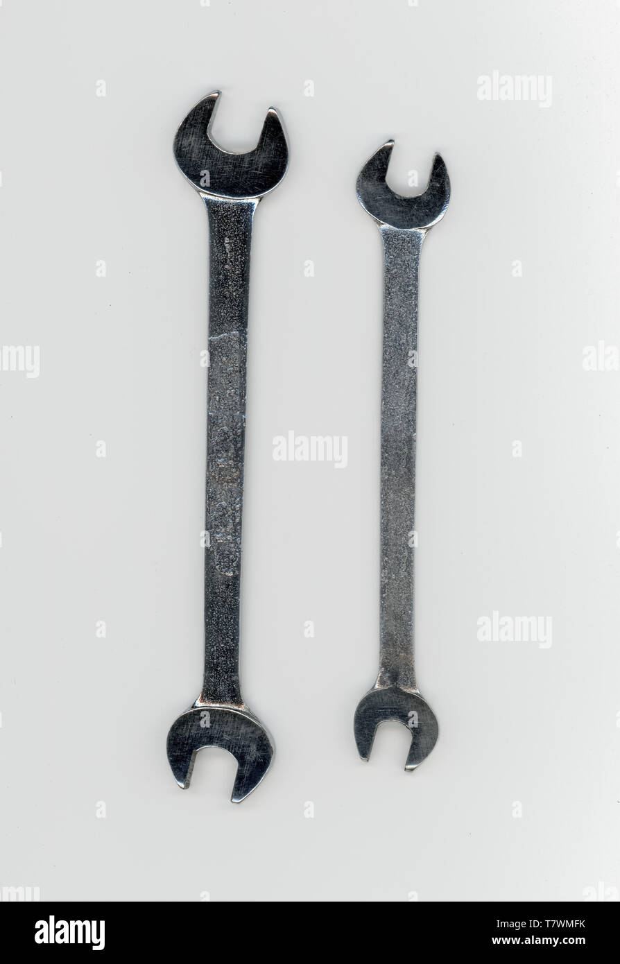wrench aka spanner tool used to turn rotary fasteners such as nuts and