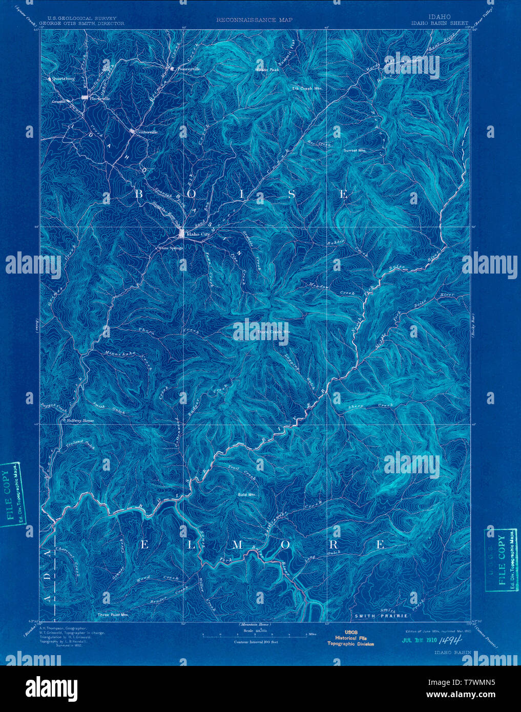 USGS TOPO Map Idaho ID Idaho Basin - Usgs Topo Map Idaho Id Idaho Basin 239515 1894 125000 Inverted Restoration T7WMN5 