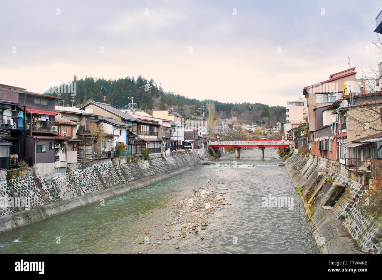 Miyagawa River.  Takayama.  Gifu.  Japan. Stock Photo