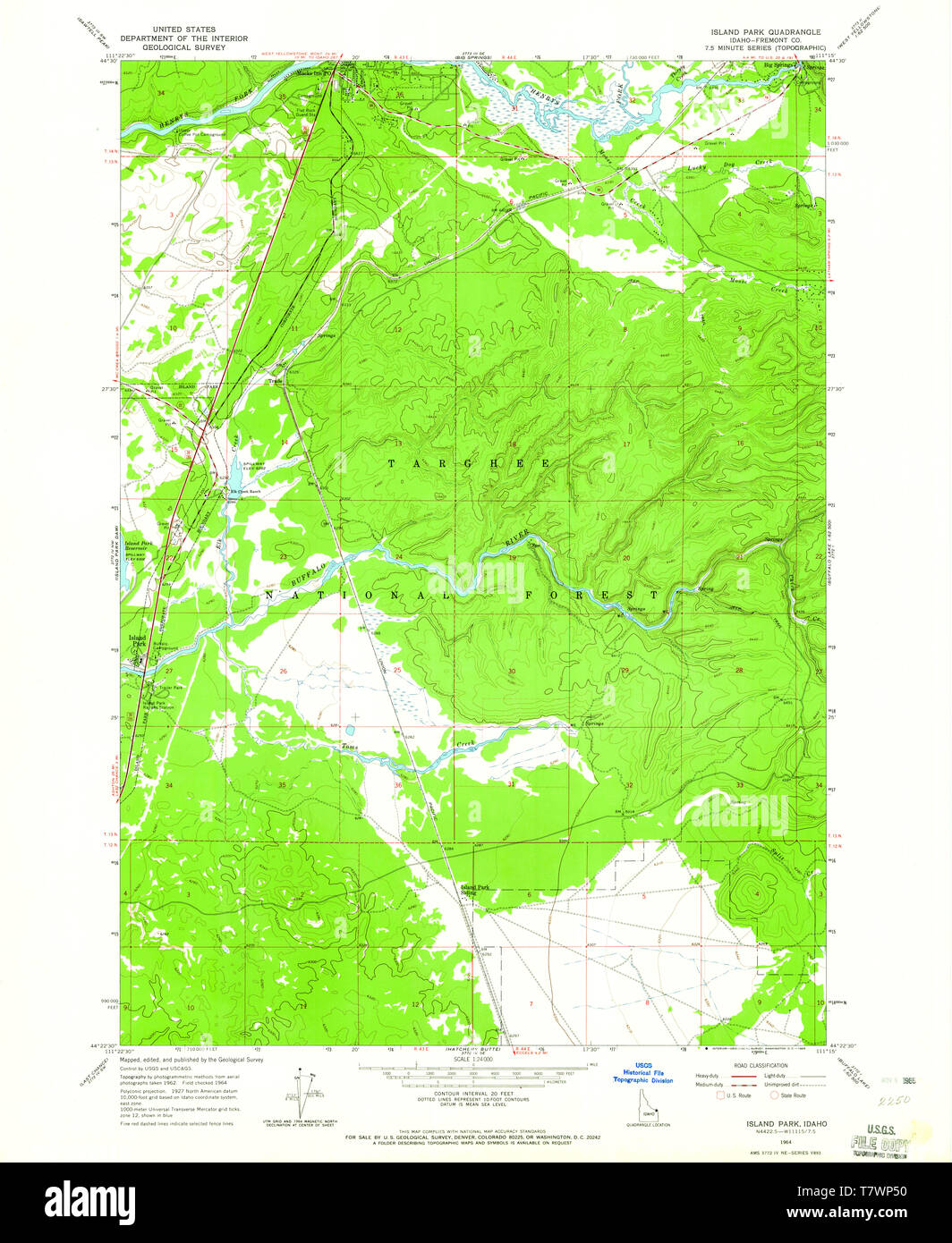Usgs Topo Map Idaho Id Island Park 236672 1964 24000 Restoration