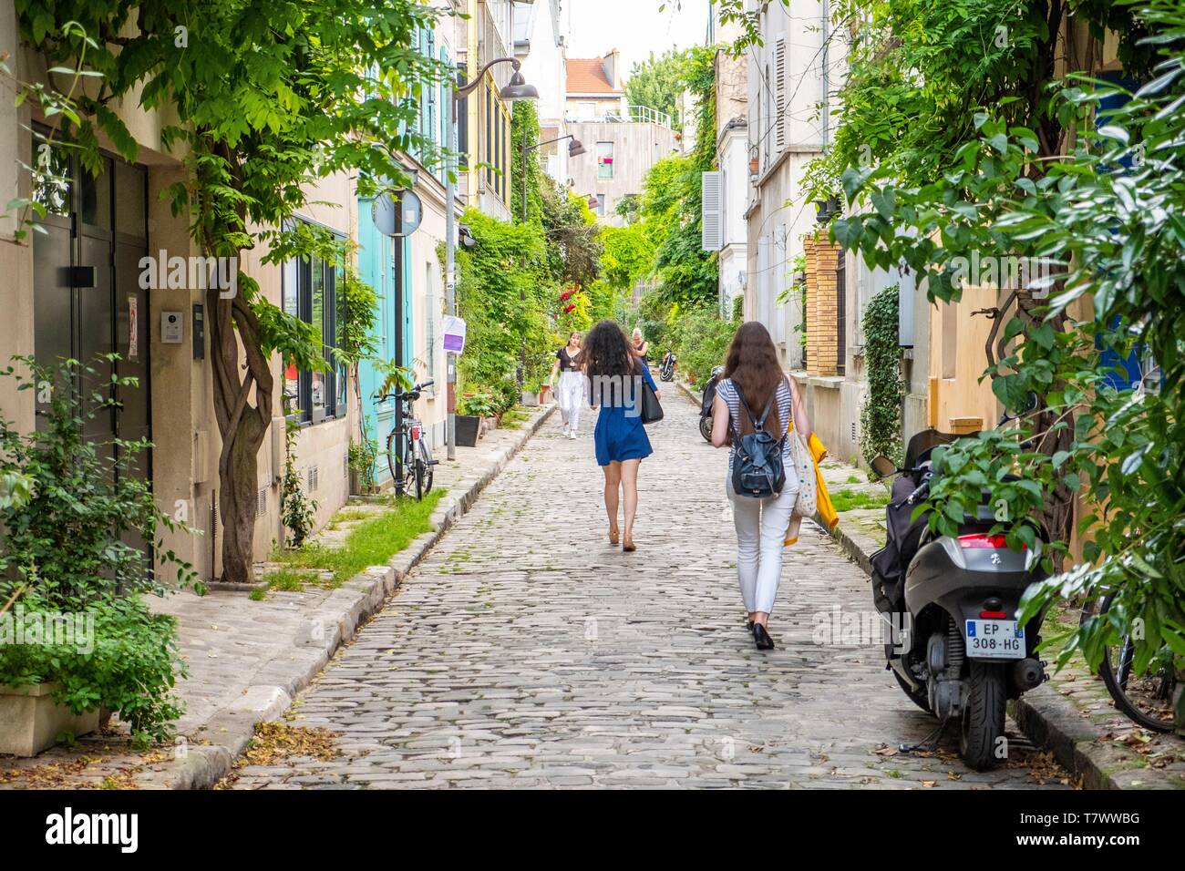 France, Paris, Plaisance district, Rue des Thermopyles Stock Photo Alamy