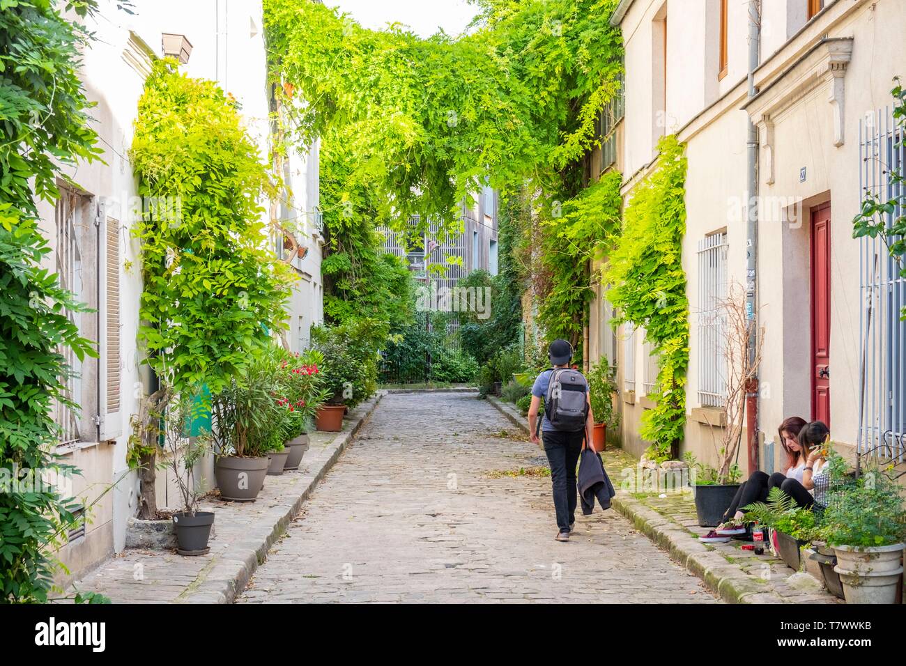 France, Paris, Plaisance district, Rue des Thermopyles Stock Photo Alamy
