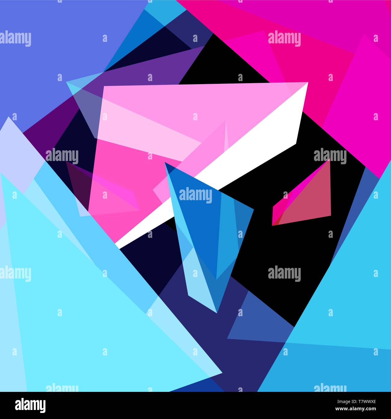Abstract multicolored geometric trendy background with different elements Stock Vector