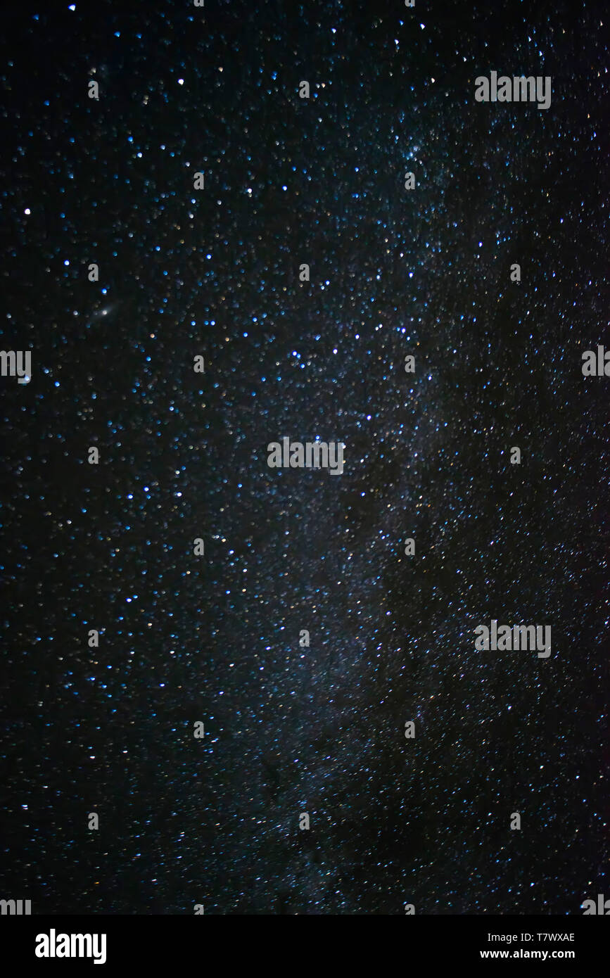 Mysterious starry sky, Milky Way at night. Stock Photo
