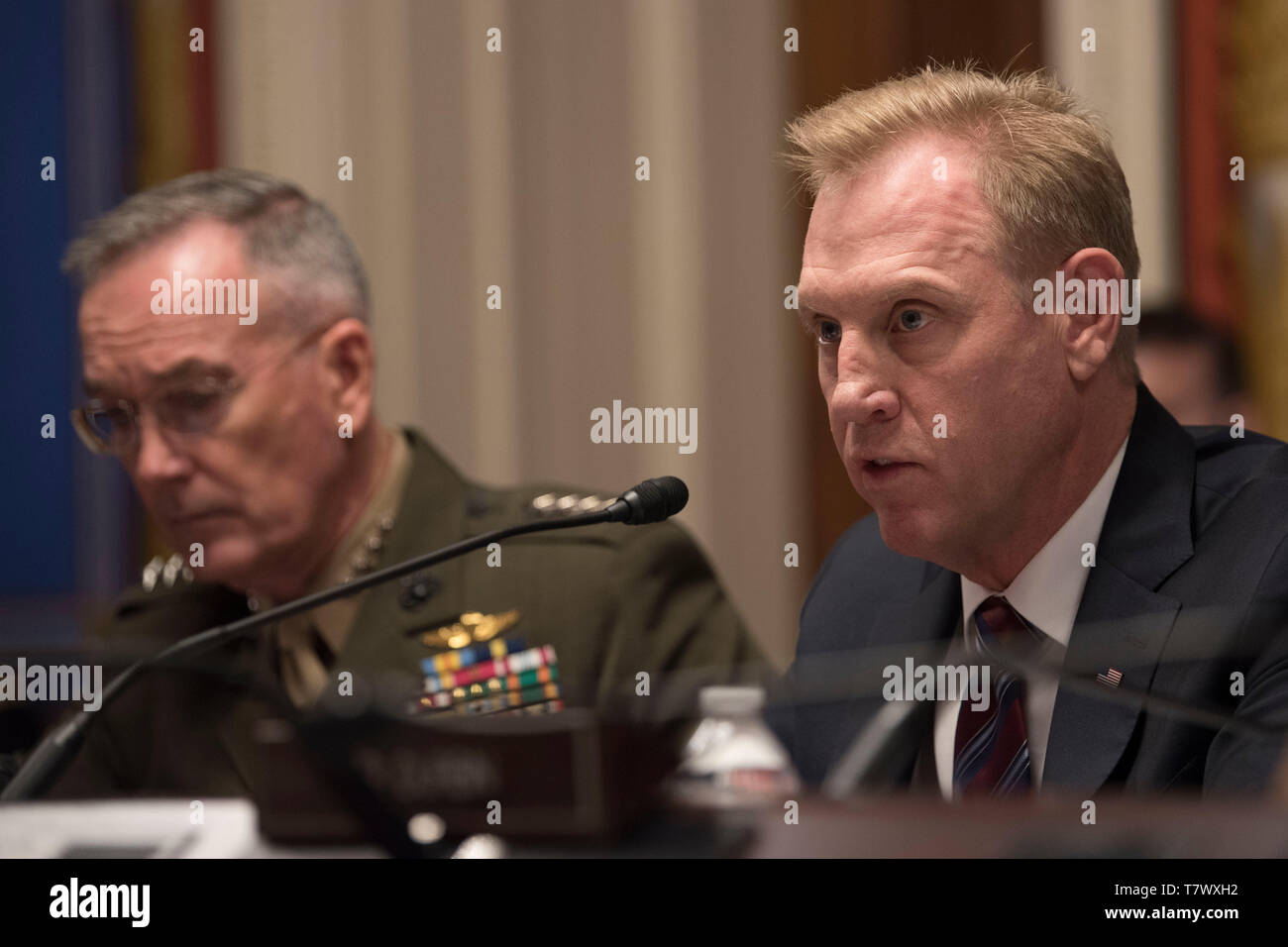 U.S. Acting Secretary of Defense Patrick M. Shanahan testifies before the Senate Appropriations Defense Subcommittee on the fiscal year 2020 Department of Defense budget request, Washington, D.C., May 8, 2019. (DoD photo by Lisa Ferdinando) Stock Photo