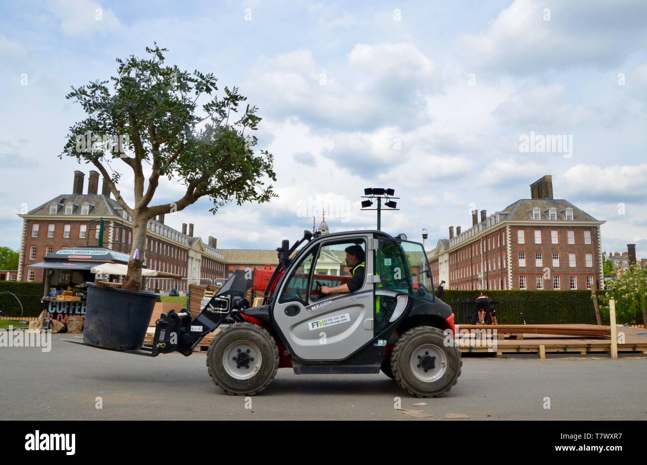 rarely seen; the setting up of the annual RHS chelsea flower show in london england may 2019 UK Stock Photo