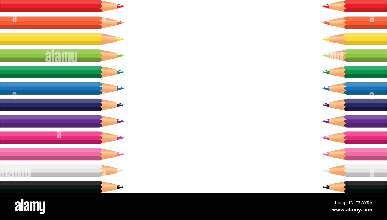 colorful pencils in rainbow colors on white background vector illustration EPS10 Stock Vector