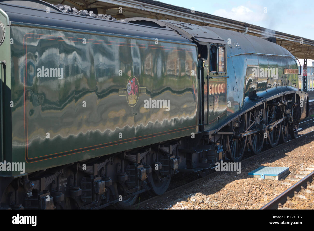 Steam locomotive 60009 'Union of South Africa' pulling the Torbay Express at Taunton Station, England, UK. Stock Photo