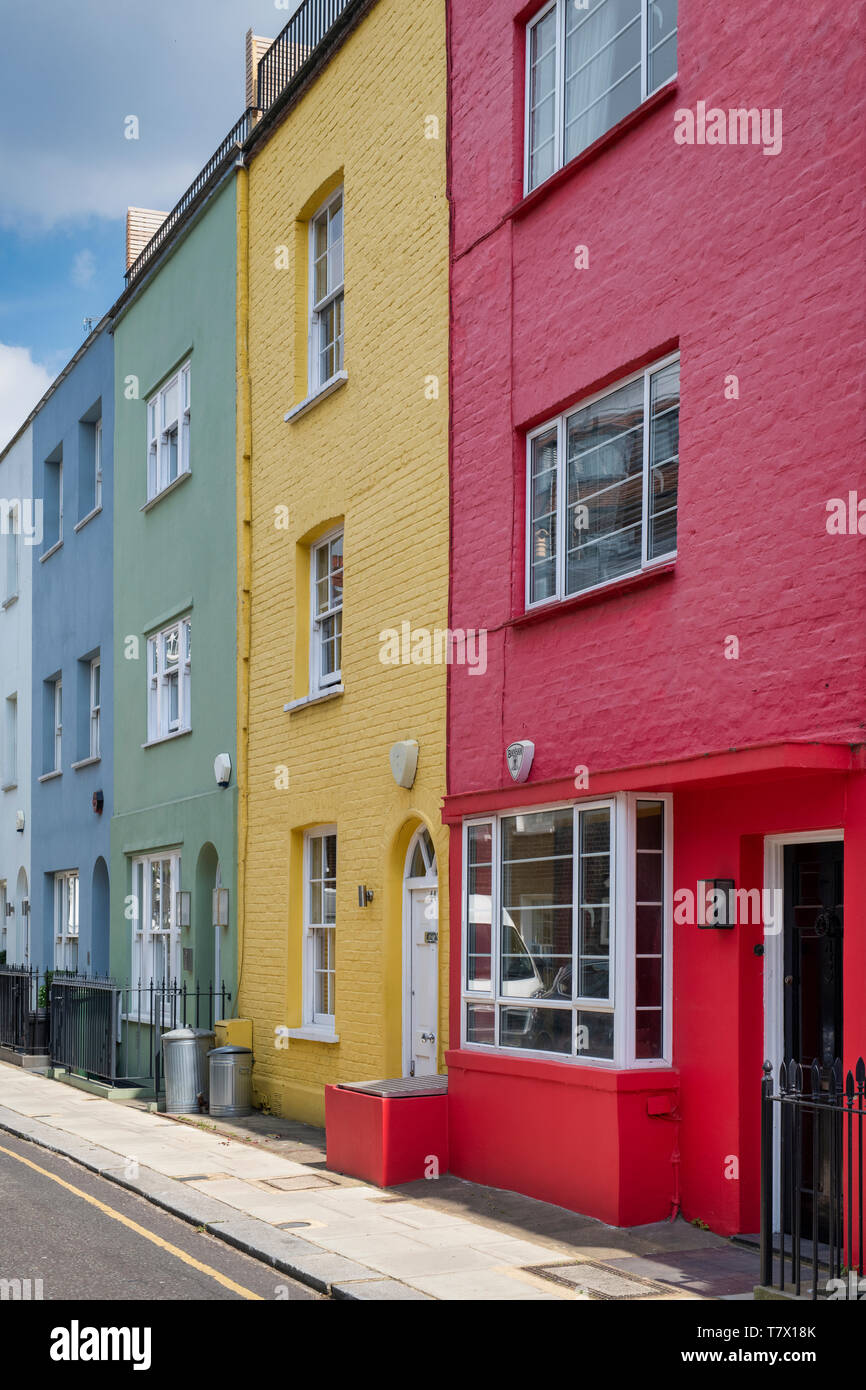 Terraced house painted in colours hires stock photography and images