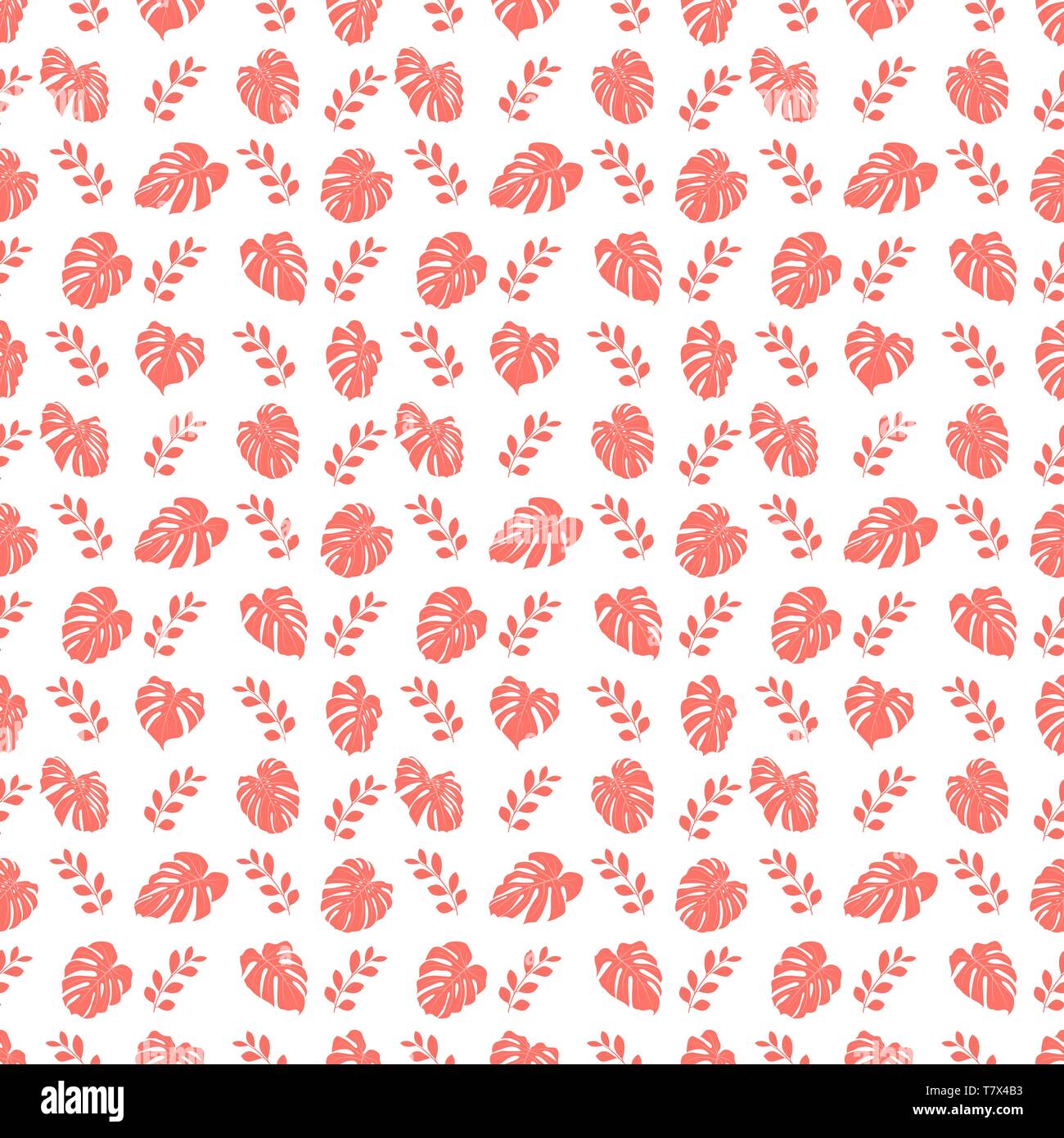Seamless pattern with tropical monstera leaves. Vector illustration ...