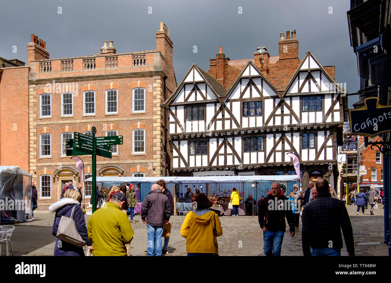 Around the Cathedral Quarter of Lincoln Lincolnshire Steep Hil Pemberton House Stock Photo